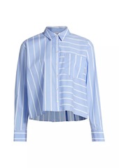 Veronica Beard Kinley Striped Cotton-Blend Shirt