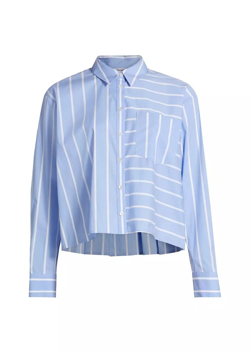 Veronica Beard Kinley Striped Cotton-Blend Shirt