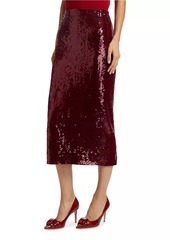 Veronica Beard Koa Sequined Pencil Midi-Skirt