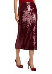 Veronica Beard Koa Sequined Pencil Midi-Skirt