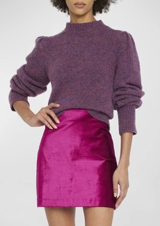 Veronica Beard Komal Knit Puff-Sleeve Sweater