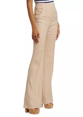 Veronica Beard Komi Flared Linen Pants