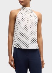 Veronica Beard Kovi Polka Dot Halter Top