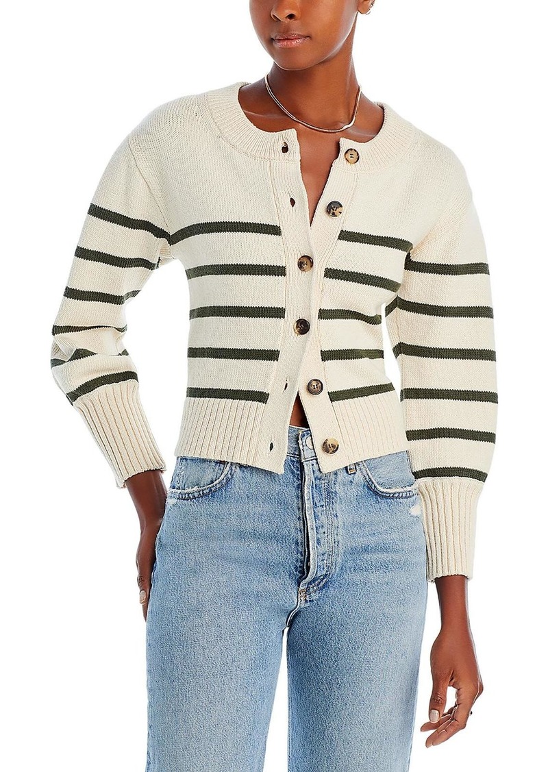 Veronica Beard Kylin Cardigan Womens Ribbed Cardigan Button-Up