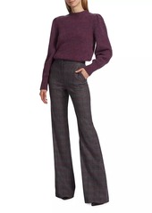 Veronica Beard Lebone Plaid Boot-Cut Pants