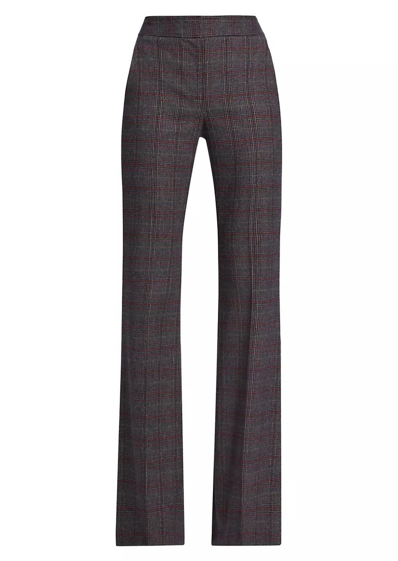 Veronica Beard Lebone Plaid Boot-Cut Pants