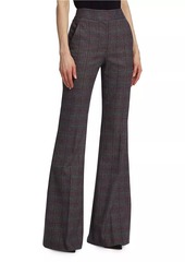 Veronica Beard Lebone Plaid Boot-Cut Pants