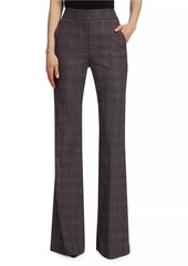 Veronica Beard Lebone Plaid Boot-Cut Pants