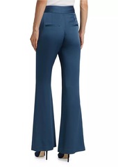 Veronica Beard Lebone Satin High-Rise Flared Pants