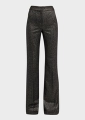 Veronica Beard Lebone Sparkly Wide-Leg Tailored Pants