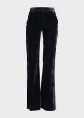 Veronica Beard Lebone Velvet Wide-Leg Tailored Pants