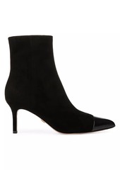 Veronica Beard Lisa 70MM Cap-Toe Suede Stiletto Boots