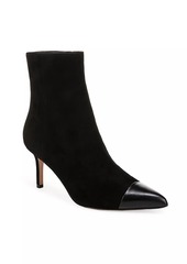 Veronica Beard Lisa 70MM Cap-Toe Suede Stiletto Boots