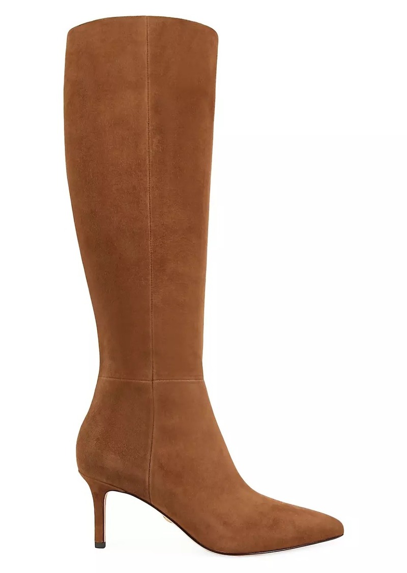 Veronica Beard Lisa 70MM Knee-High Wide-Calf Suede Boots