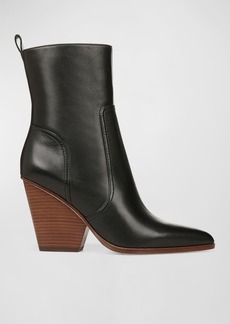 Veronica Beard Logan Leather Ankle Boots