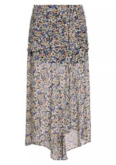 Veronica Beard Lucien Silk Floral Midi-Skirt