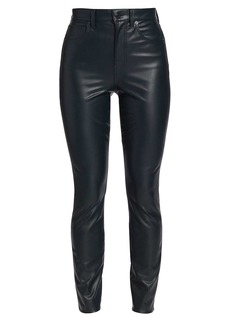 Veronica Beard Maera High-Rise Faux Leather Skinny Jeans