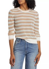 Veronica Beard Magellen Striped Linen-Blend Sweater