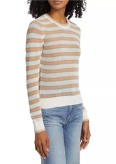 Veronica Beard Magellen Striped Linen-Blend Sweater