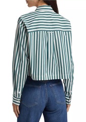 Veronica Beard Maia Cotton Poplin Crop Shirt