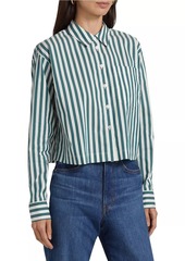 Veronica Beard Maia Cotton Poplin Crop Shirt