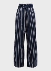 Veronica Beard Maliyah Belted Stripe Pants