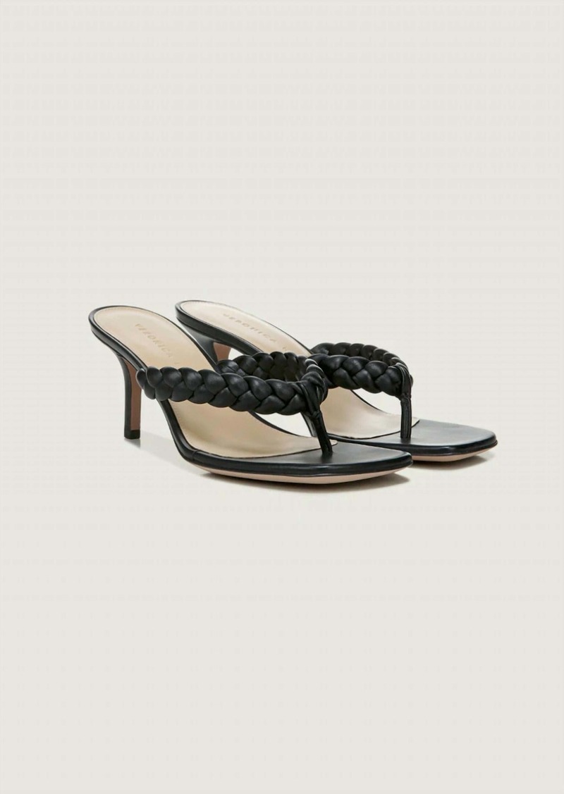 Veronica Beard Marissa Kitten-Heel Braided Sandal In Black