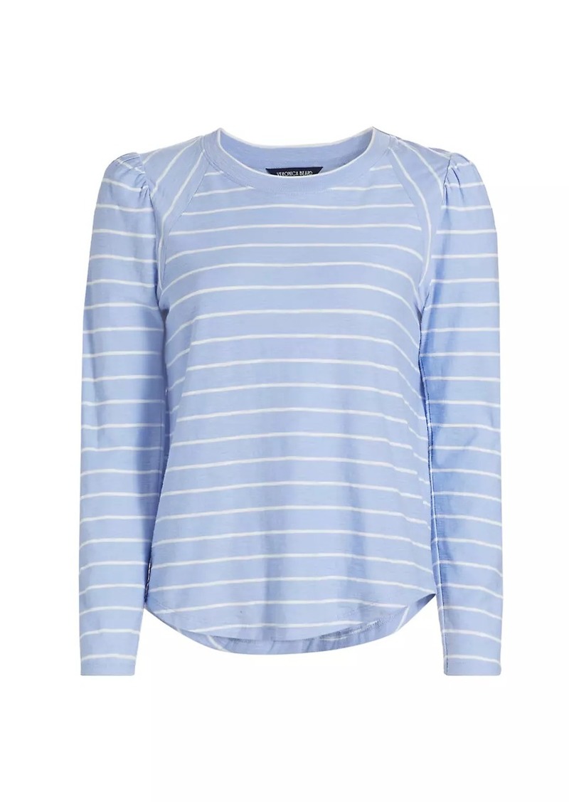 Veronica Beard Mason Baseball Striped Long-Sleeve T-Shirt