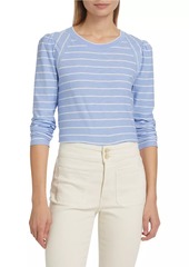 Veronica Beard Mason Baseball Striped Long-Sleeve T-Shirt