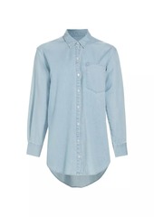 Veronica Beard Maya Chambray Button-Front Shirt