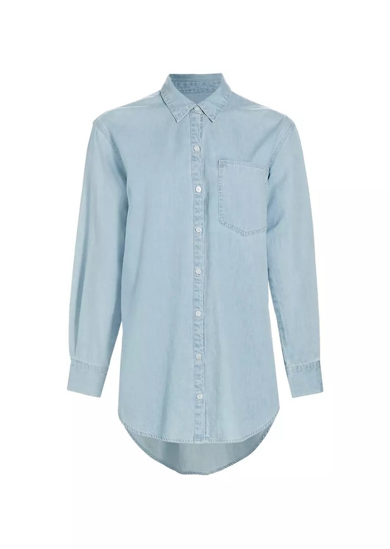 Veronica Beard Maya Chambray Button-Front Shirt