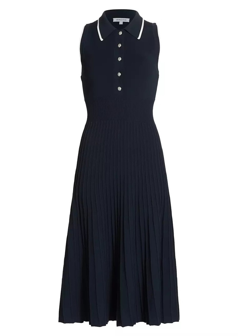 Veronica Beard Meralda Rib-knit Sleeveless Midi-Dress