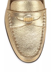 Veronica Beard Metallic Leather Penny Loafers