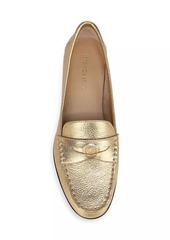 Veronica Beard Metallic Leather Penny Loafers