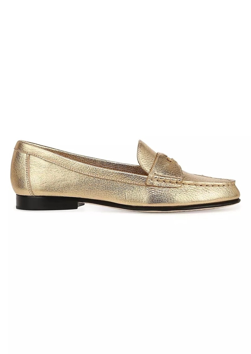 Veronica Beard Metallic Leather Penny Loafers