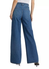 Veronica Beard Mia High-Rise Pleated WIde-Leg Jeans