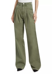 Veronica Beard Mia Pleated Wide-Leg Pants