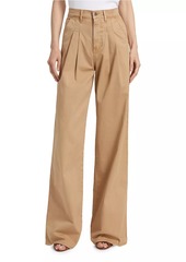 Veronica Beard Mia Pleated Wide-Leg Pants