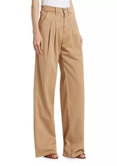 Veronica Beard Mia Pleated Wide-Leg Pants