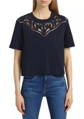 Veronica Beard Monty Geometric Lace T-Shirt