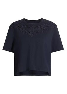 Veronica Beard Monty Geometric Lace T-Shirt