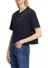 Veronica Beard Monty Geometric Lace T-Shirt