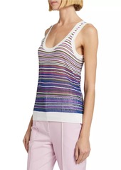 Veronica Beard Nabella Striped Knit Scoopneck Tank Top