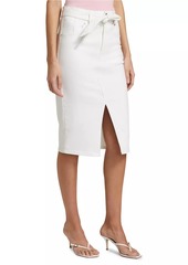 Veronica Beard Nazia Denim Tie-Waist Pencil SKirt