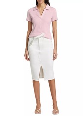 Veronica Beard Nazia Denim Tie-Waist Pencil SKirt