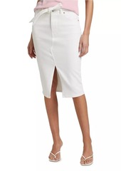 Veronica Beard Nazia Denim Tie-Waist Pencil SKirt