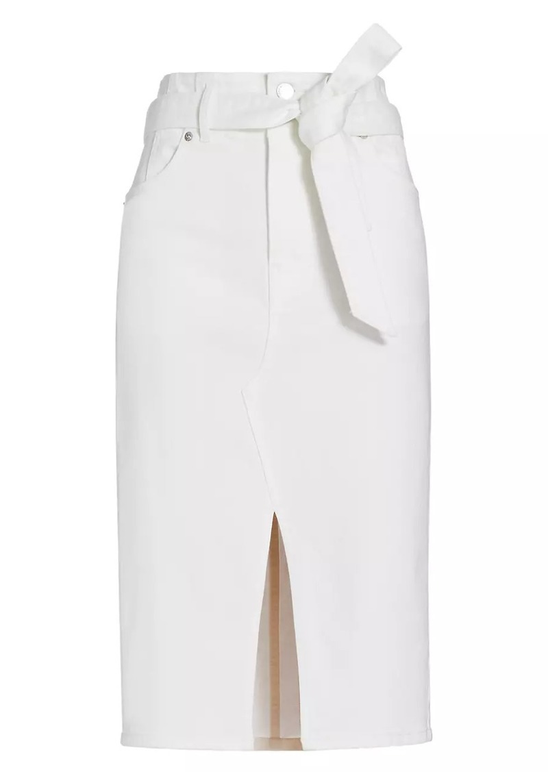 Veronica Beard Nazia Denim Tie-Waist Pencil SKirt