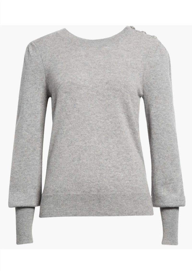 Veronica Beard Nelia Cashmere Sweater In Heather Grey