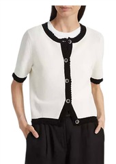 Veronica Beard Neroli Cardigan In Ivory/black