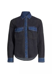 Veronica Beard Noah Colorblocked Denim Shirt